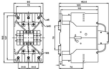 Schéma explicatif d'un contacteur électrique pour condensateur