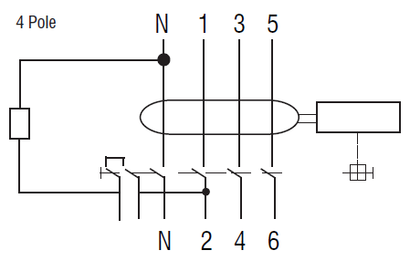 schema interrupteur différentiel tétra-polaire