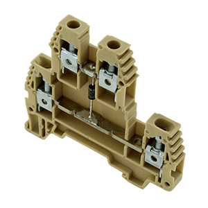 Borne 2 voies traversantes avec diode ERD4DBEIGE